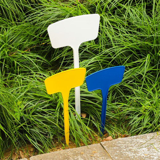 园艺标签花卉植物标签插地标牌防水园艺定制标识牌一体斜面 小立体36cm白(10个)