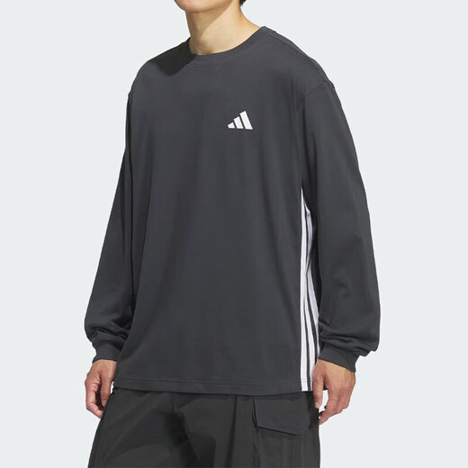 Adidas (adidas) long-sleeved T-shirt for men and women, 2025 autumn new couple sports and fitness breathable casual round neck pullover KF5194 S
