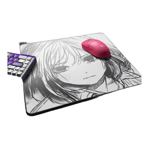 Diton FPS E-Sports Special Game Mouse Pad Extra Large Medium Small Two-Dimensional Cartoon Thickened Edge Customizable Fearless Contract Tile CS Chicken Computer Keyboard Desk Pad E-Sports Special Tear Girl 32cm*28cm*4mm