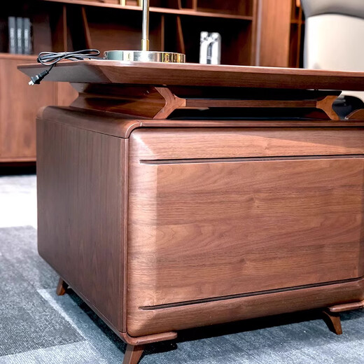 CUNOHVRG Solid Wood Boss Desk President's Desk New Chinese Style Executive Desk Simple Modern Table and Chair Combination Painted Manager's Desk 2.4 Meter Desk