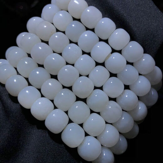 
Leng Ye 1582 Hetian jade mutton fat white jade old bead hand horn string 910mm old oil paste single circle women's jewelry 15829-10mm oil paste single circle women's jewelry