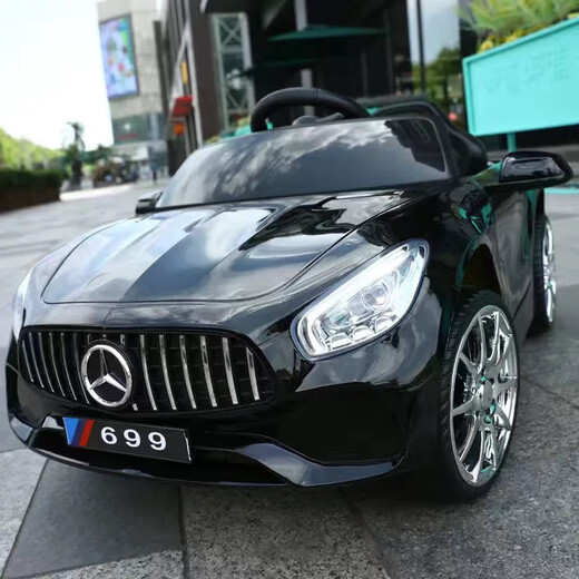 Kaooseen Mercedes-Benz same model children's electric car four-wheeled with remote control baby car for boys and girls, toy car can be charged by a person, low-end model car without battery, no function, electric drive