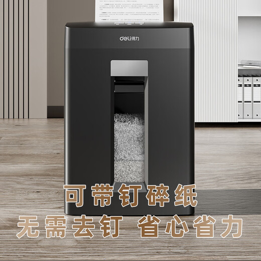 Deli Paper Shredder Office spécial Fichier commercial Crusher Papier Grand Papier électrique Shredder entièrement automatique Automatique Office Crusteur de carte industrielle High Power 8 Pièces 10 Minutes 9904 White-Debiao Cravage continu à 5 niveaux
