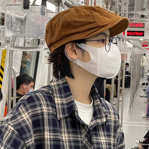 Tokitori beret men's high-end handsome mafia forward hat retro washed cowboy hat that shows face and is versatile khaki color one size 56 58cm