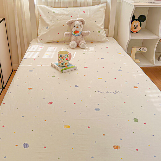 Su Xuan pure cotton dormitory bed sheet single piece 90x190 mattress cover college student single bed cover pure cotton mattress protector sheet oil painting mousse cat 230x245cm sheet + pillowcase pair