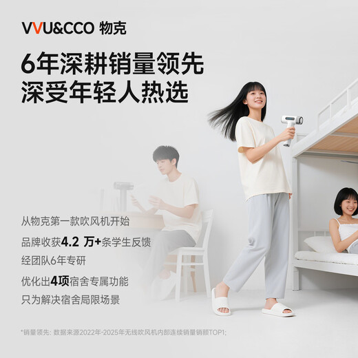 VVU&CCO rechargeable wireless hair dryer hair dryer student dormitory hot and cold hair drying portable type-c rechargeable high-speed hair dryer art joint examination pearl white top configuration 27000 battery cells/100 gears/unplugged electric hot air
