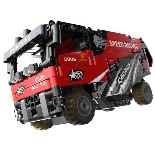 Shantoulin Village Puzzle versammelten Bausteine ​​Kinder transportieren Spielzeugauto-Modelle Kinder früh Bildung 6-14 Jahre alt 15807 41*30,5*6.3