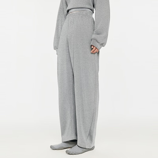JNBY / Jiangan Cloth Vêtements Spring and Automne File Flash Banana Contrôle décontracté pour femmes Coton Mélange Banana pantalon 5O9E14140 040 / Silver Grey S