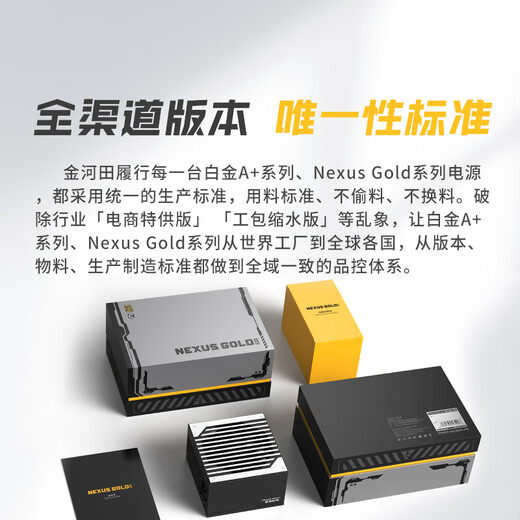 Golden field platinum A+850W black ATX3.1 desktop computer power supply platinum certified/full Japanese capacitor/12V2*6/stabilized 5070ti 9070xt graphics card/soft embossed cable