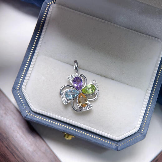 Trademark registration. Updated pendant orphan collection sterling silver pendant colorful gemstone inlaid moonlight amethyst for women Tanzanian flowers