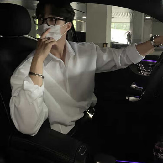 Zhenxiqi белая рубашка мужская высококачественная внутренняя одежда с длинными рукавами летняя весна и осень пальто свободный костюм из ледяного шелка рубашка чистый белый L (110-130Jin Jin равен 0,5 кг)