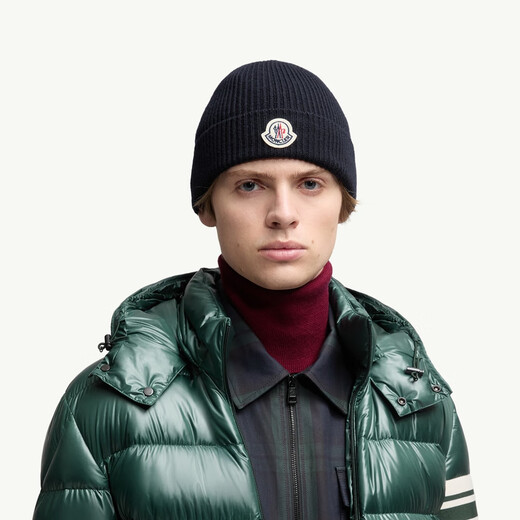 Moncler Men's Wool Beanie - Navy Blue UNI
