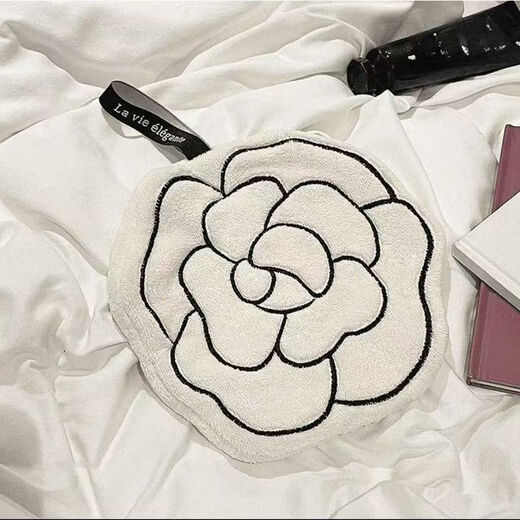 Gongqin French hand towel hanging absorbent home coral velvet towel kitchen bathroom thickened hand towel cute souvenir Camellia series random 1 pack