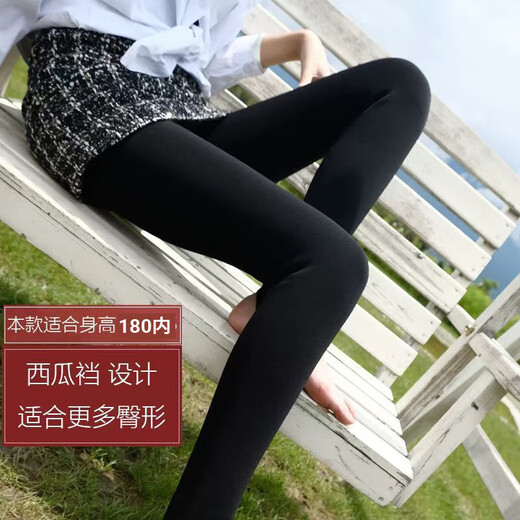 Qiane Lake Extended Edition Legging Leggings for Women in Autumn and Winter Wear High-Pressure Thin Legs for Women Dark Night Black [Fleece Thickened High-Elastic Body Pants] One Size [Wearable 80-160Jin [Jin equals 0.5 kg]] Suitable for heights below 175
