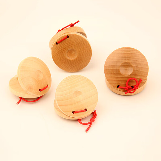 SEMALAM木质响板榉木奥尔夫打击乐器早教儿童音乐玩具哒哒舞板圆舞板教具 榉木响板(1个)5.6cm