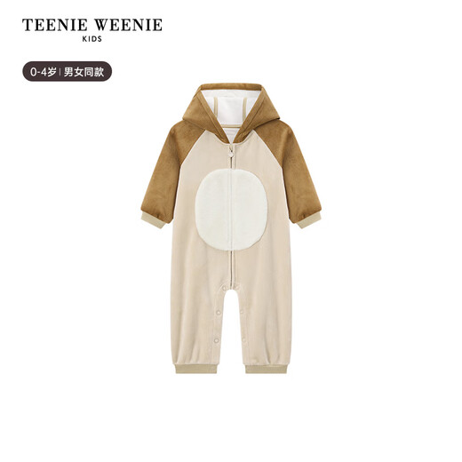 Teenie Weenie Kids Bear Children's Clothing 25th New Autumn and Winter Men's and Women's Baby Cartoon Zipper Jumpsuit Pink 80cm