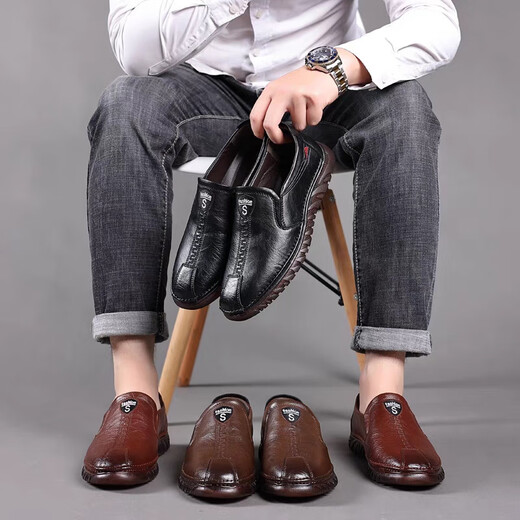 Satchi [Tempérament First Choice des hommes] Chaussures en cuir 2025 Nouvelles chaussures pour hommes Spring and Summer Business Business Casual Chores Soft Cow Cow