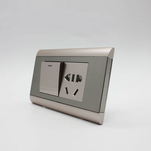 Type 118 switch socket concealed panel stainless steel nine-hole universal 6-hole socket multi-functional old-fashioned wall socket 4-bit computer + universal 9-hole socket