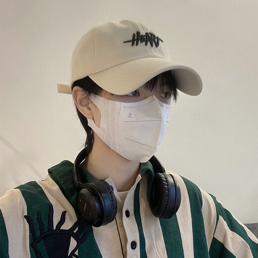 Meman hat men's spring and summer retro sun protection baseball cap three-dimensional letter embroidery face small sun protection baseball cap women khaki-R mark single size adjustable (54-60cm)