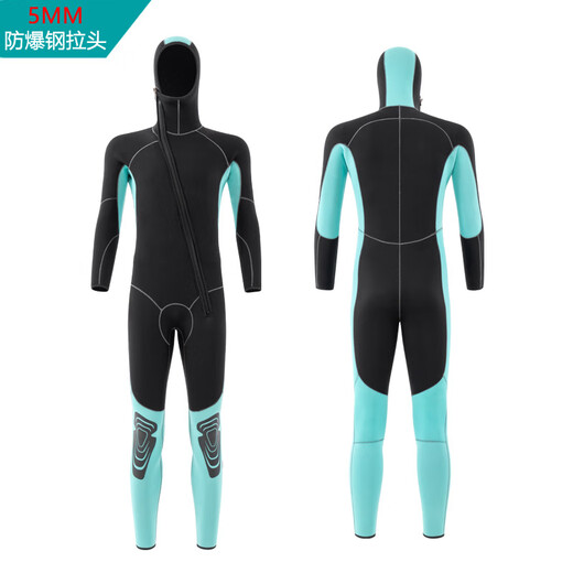 Citoor hooded wetsuit for men 3/5/7MM warm winter swimsuit, cold-proof wet surfing suit, snorkeling one-piece wetsuit for women, 5mm explosion-proof steel puller S (height 150-160CM, weight 45-52KG)