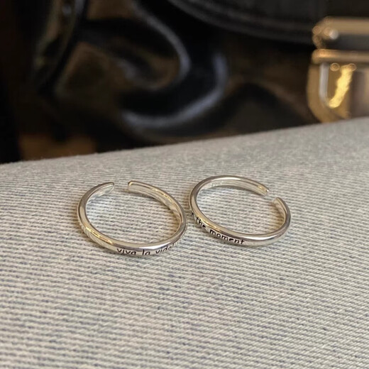 Long live life letter drop glaze live in the moment tail ring little finger open ring live in the moment live in the moment