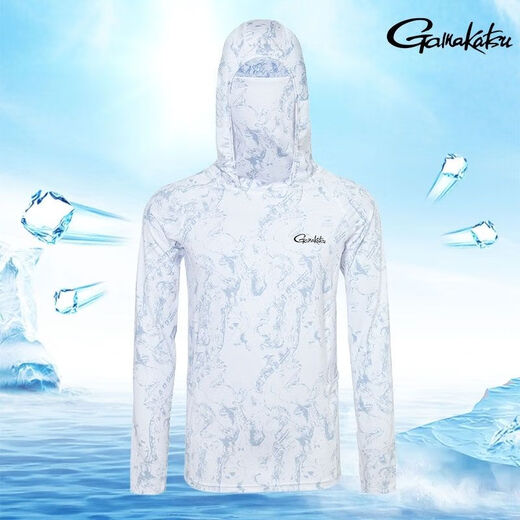Gamma Kaz ice silk sun protection clothing, thin, breathable and quick-drying, anti-mosquito sea fishing lure fishing sun protection clothing, sun protection clothing. Moonlight Blue XL (140-160Jin Jin equals 0.5kg)