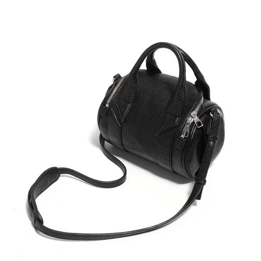 TERRAINCOGNITA brand letter rivet handheld crossbody Boston cylinder bag daily commuting versatile black