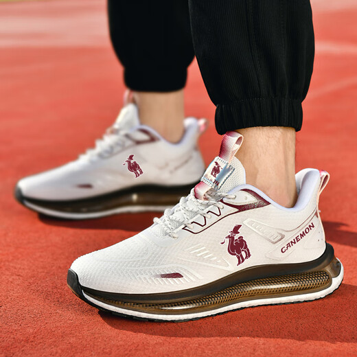 Paul Camel Zapatos para hombres para el verano Aprendible Shops Sports Sports Absorción de choque Light Rebound Runing Ejercicio Moda Togging Shoes Maroon-Qz6227 41