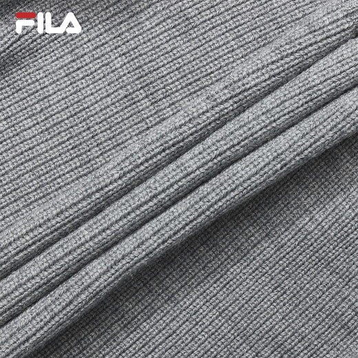 FILA 斐乐官方女士编织衫2025冬季新款休闲宽松连帽拉链毛衣开衫 烟花云灰-MG M 165/84A/M