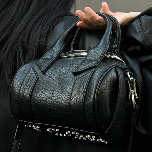 TERRAINCOGNITA brand letter rivet handheld crossbody Boston cylinder bag daily commuting versatile black