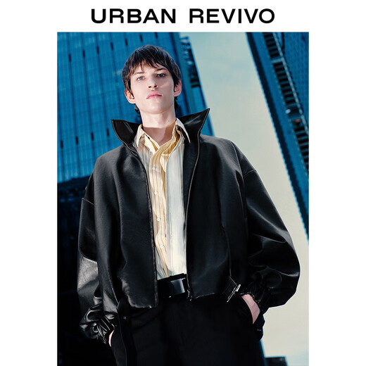 UR star same style 2025 winter new men's retro super loose jacket UMF150068 black S (XS-S)