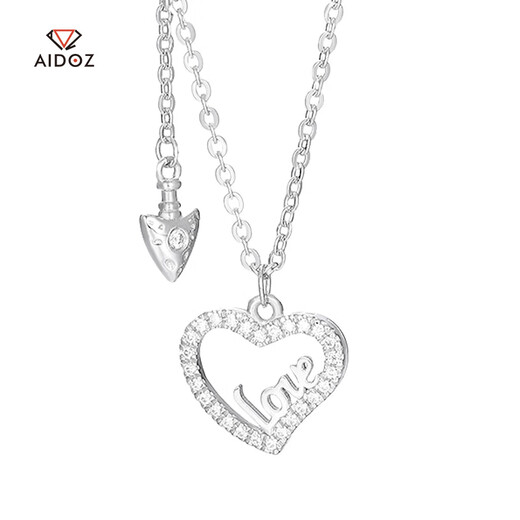 Aido diamond pt950 platinum love necklace women's fashion platinum love love moissanite light luxury chain LOVE platinum love necklace (inlaid with moissanite diamond) + matching + rose gift box