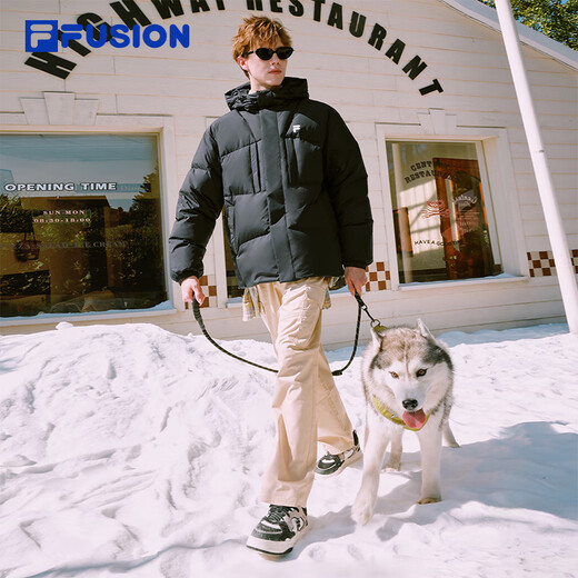 FILA FUSION Fila trendy brand couple style down jacket 2025 winter loose warm hooded jacket