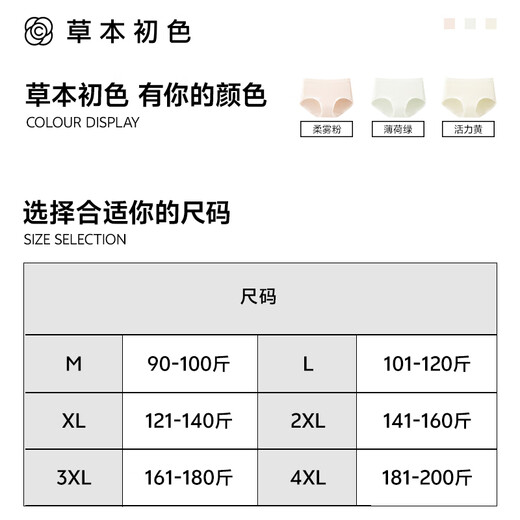 Bacterias de ácido láctico para mujeres de primer color a hierbas 10a con la entrepierna antibacteriana Yunru Xinjiang algodón frío 3 paquetes 3 paquetes de otoño e invierno regalo