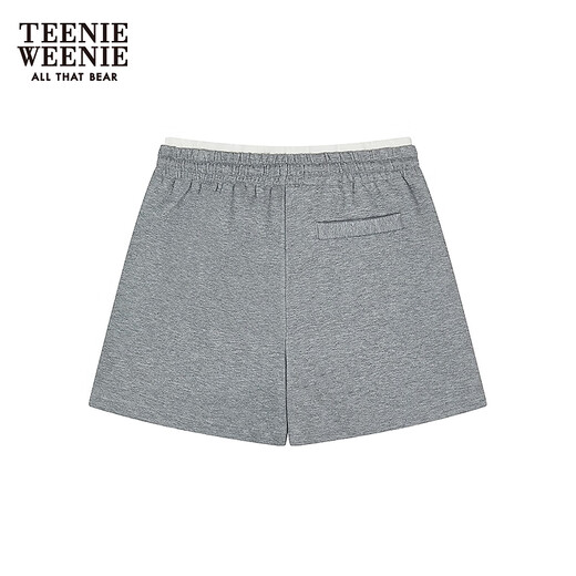 
Teenie Weenie Bear Women's Waiter Pants 2025 Autumn New Simple Temperament Comfortable Elastic Waist Shorts Dark Gray S