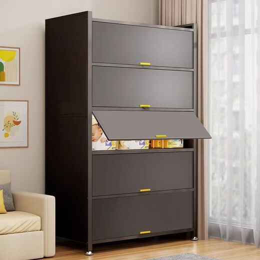 Wangdepai steel balcony cabinet sun protection storage cabinet living room sundries outdoor integrated wall storage living room kitchen storage cabinet two doors length 90 width 35 height 78cm (high strength)