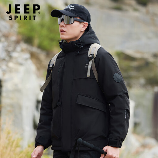 JEEP SPIRIT Jeep cotton jacket men's winter thickened New Year's shirt outdoor warm men's jacket cotton jacket men's cotton coat XL