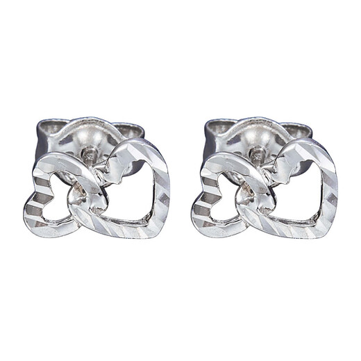Beijing Gold Trading Center Co., Ltd. platinum earrings double-heart earrings as gifts for girlfriends, about 1.23g