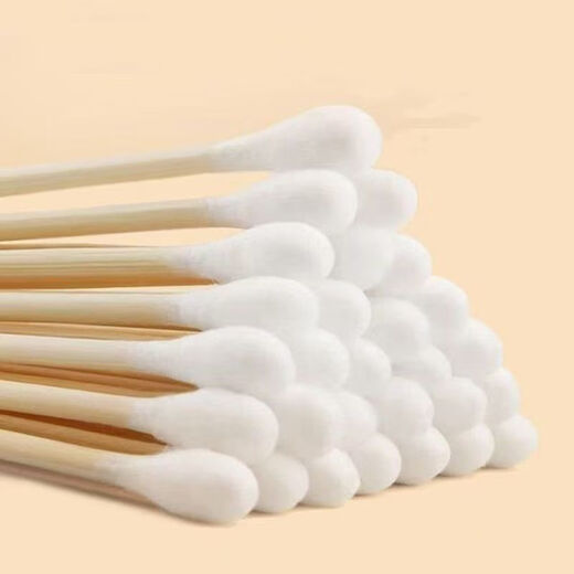 Family cotton swab for ear cleaning, cosmetic wooden swab, cotton swab for ear cleaning, multi-functional double-headed cotton swab stick, disposable cotton swab, cotton signed 100 pack*1 pack