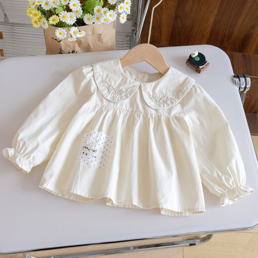 Shanou 2026 spring and autumn new style girls' doll shirt children's long-sleeved top baby pullover princess shirt TXY pink 100