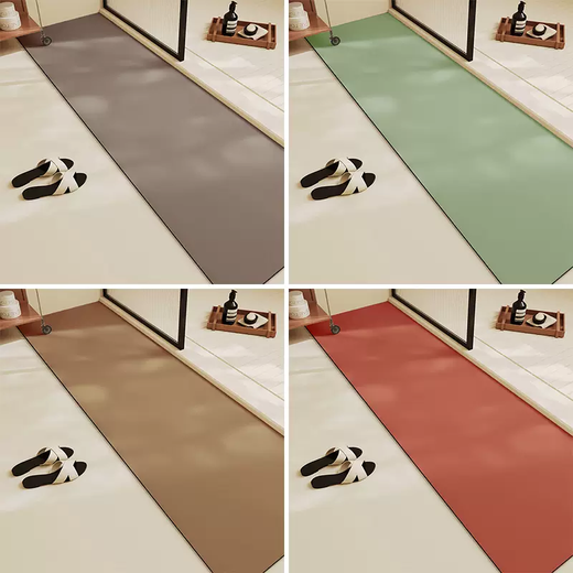 Yusenyi Solid Color Bathroom Door Special Soft Diatom Mud Water-Absorbent Cooling Mat Non-Slip Quick-Drying Dry Floor Mat Milk Brown (Diatom Mud) 45x70cm