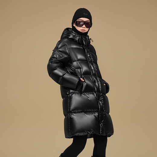 Govan Black Gold Goose Down Jacket Pioneer 5.0 Six-Gate Uniform Style for Men and Women 25 Years New Mid-Length Puff Down Jacket Black S