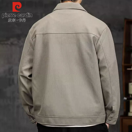 Pierre Cardin jacket men's spring, autumn and winter casual versatile handsome men's Korean style trendy work jacket gray green XL