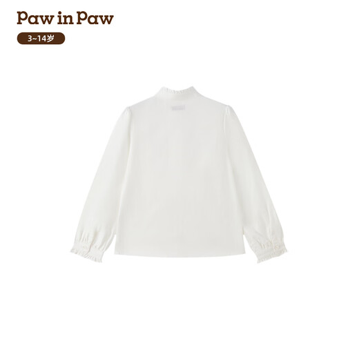PawinPaw shopping mall same style cartoon bear children's clothing 25 years new winter new girls stand collar casual shirt Ivory ivory/39 110