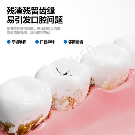 参半 柔韧加强牙线细滑圆线高韧不易断强拉力牙线棒牙签两用4盒200支