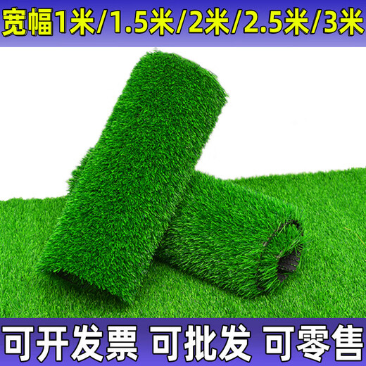 Simulated lawn carpet, artificial artificial turf, green outdoor decoration, fake grass plastic mat, balcony kindergarten, 2cm thickened spring grass (1m wide*6m long)