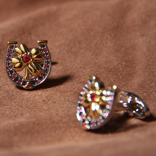 WILLIAM MILTON Lucky Horseshoe Four-leaf Clover Cufflinks Men's Cuff Nails Birthday Gift Light Luxury Customized Lucky Horseshoe & Four-leaf Clover Cufflinks