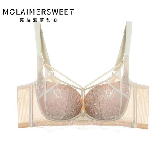 MOLAIMERSWEET underwear women's small breast push-up sexy medium thin cup bra without steel ring side breast lace bra green suit 75B