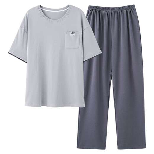 Siete lobo (SW1960) Pantalones largos de manga corta El traje de gran tamaño de verano de pijama de pijama se puede usar en el exterior para ropa casera de verano para hombres 13077 l