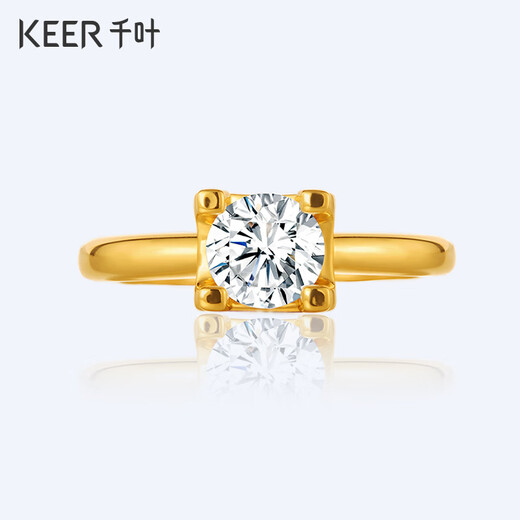 Chiba Jewelry Pure Gold Ring Lifelong Love Series Exquisite Light Luxurious 5D Craftsmanship Priced Wedding Proposal Gift Gold Weight Approximately 1.42g No. 12/Support Refund for Larger Gold Weight